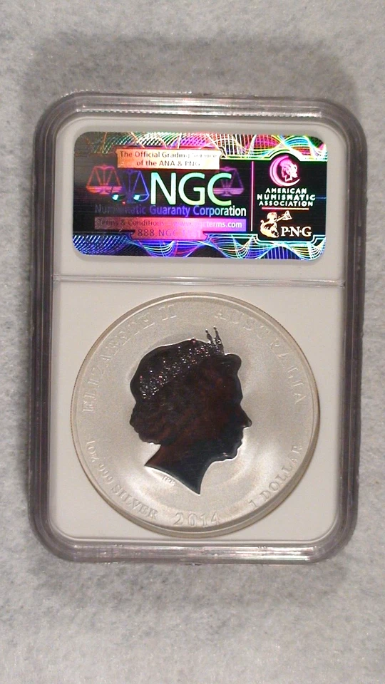 2014 P GILT AUSTRALIA NGC MS70 YEAR OF THE HORSE 1 OZ PERFECT SILVER $1.00 COIN - Image 4 of 4