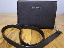 Steve Madden Black Crossbody Purse With Front  Back Card Holder Flaps