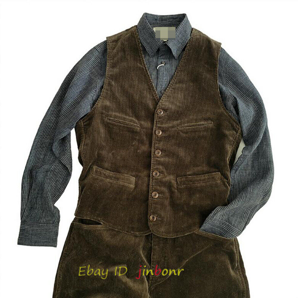 Warm Corduroy Vest Men's Work Waistcoat Vintage Casual Warm Corduroy Vest Men's Work Waistcoat Vintage Casual