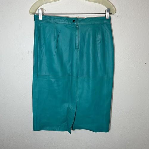 Skirt Leather Women Pencil Mini Bodycon Turquoise Lined Boho Vintage