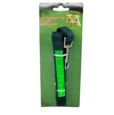 Unbranded 48" Reflective Nylon Dog Leash Green NEW in Package