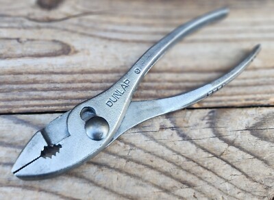 Vintage Dunlap Adjustable Slip Joint Pliers w/ Patterned Grip - 6 1/2'' Pliers