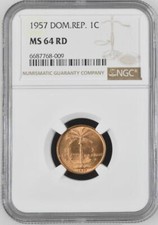 Dominican Republic 1 Centavo 1957 NGC MS 64 RD