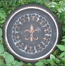 Fleur plastic birdbath feeder mold concrete plaster plastic mould  18" x 3"H