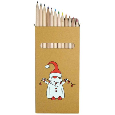 12 x 'Gonk With Lights' Long 178mm Coloured Pencils / Pencil Set (PE00070383)
