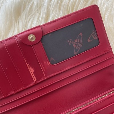 Vivienne Westwood Red Tartan Plaid Long Bifold Wallet from Japan