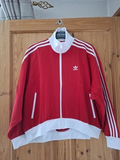 Adidas Red And White Oversized Ladies Track Jacket Size S/M Bnwot
