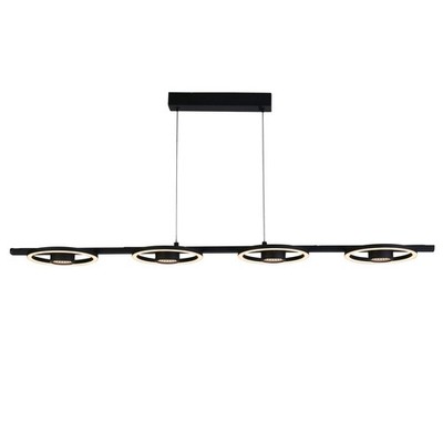 LED 4 Ring Leiste Pendelleuchte schwarz 35W 2193lm 3000K dimmbar IP20 120cm modern