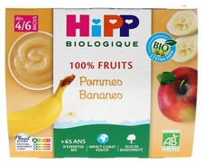 HiPP 100 Fruit Apple Banana 4/6 Months Organic 4 Jars
