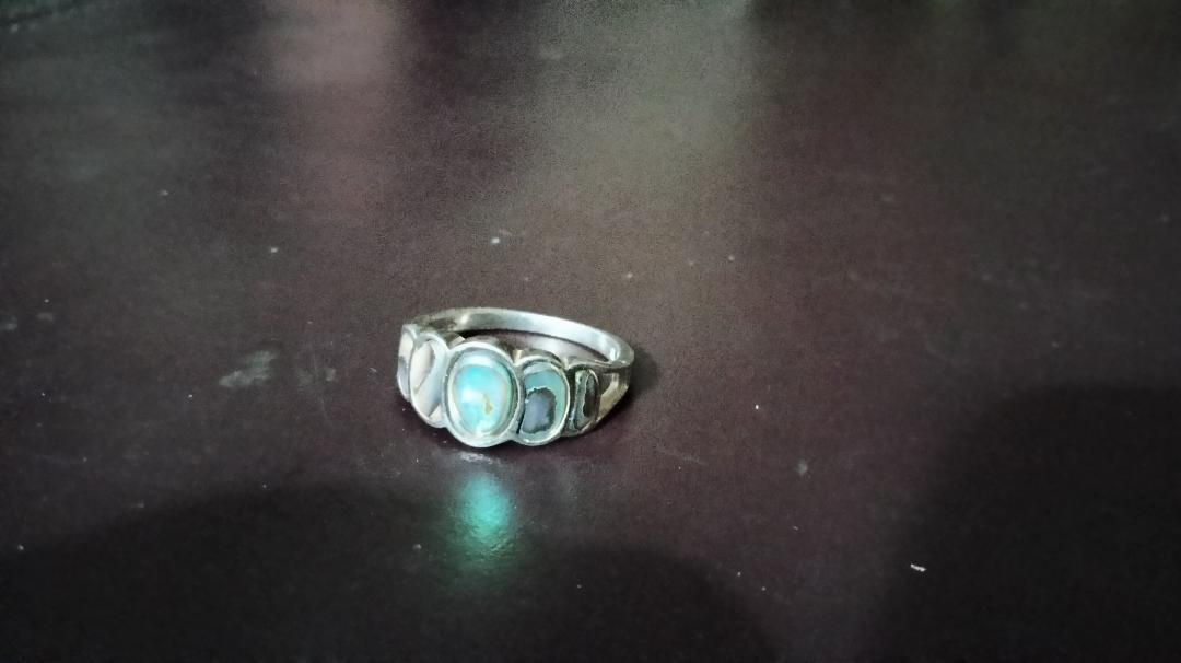 Sterling silver abalone show ring size 7 Ruby Lane
