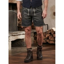 Vintage Haelson Leather Lederhosen Short Adult EU 38 Black Oktoberfest German