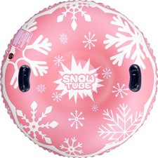 OUTSKIRT 47" Inflatable Snow Tube - Heavy Duty Sled for Kids  Adults