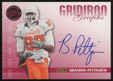 Brandon Pettigrew #GG-BP 2009 Press Pass SE Gridiron Graphs Red Rookie Auto /150