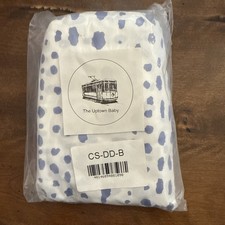 The Uptown Baby Fitted Crib Sheet New 100 Cotton Percale Blue Dots White