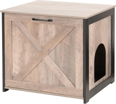 Cat Litter Box Furniture Hidden, Cat Litter Box Enclosure, Reversible Entrance C