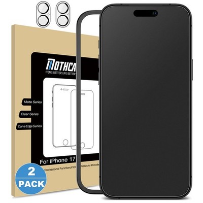 Mothca 2 Pack Matte Glass Screen Protector for iPhone 17 17-6.3 Inch 