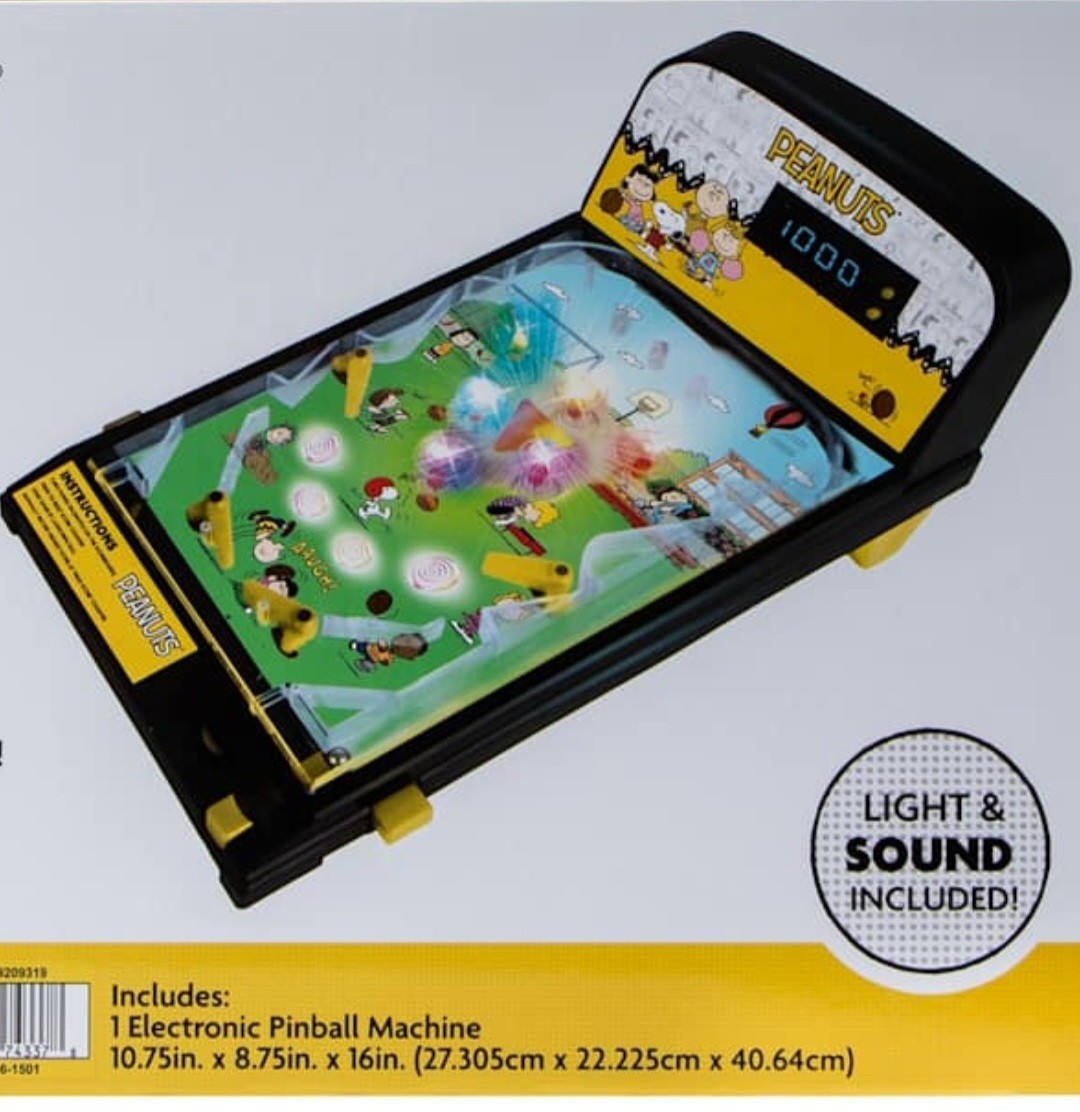 Peanuts SNOOPY Electronic Tabletop Arcade Game PINBALL Machine w/ Lights & Sound