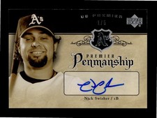 2007 UD Premier Baseball - Nick Swisher Premier Penmanship /5 (AU)