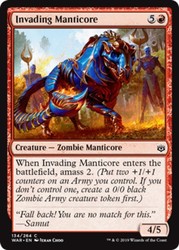Invading Manticore - War of the Spark - MTG Common #134