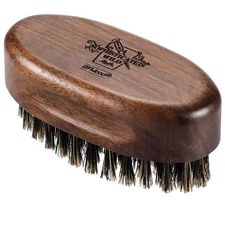 Small Travel Beard Brush - Natural Boar Bristles with Black Walnut Wood