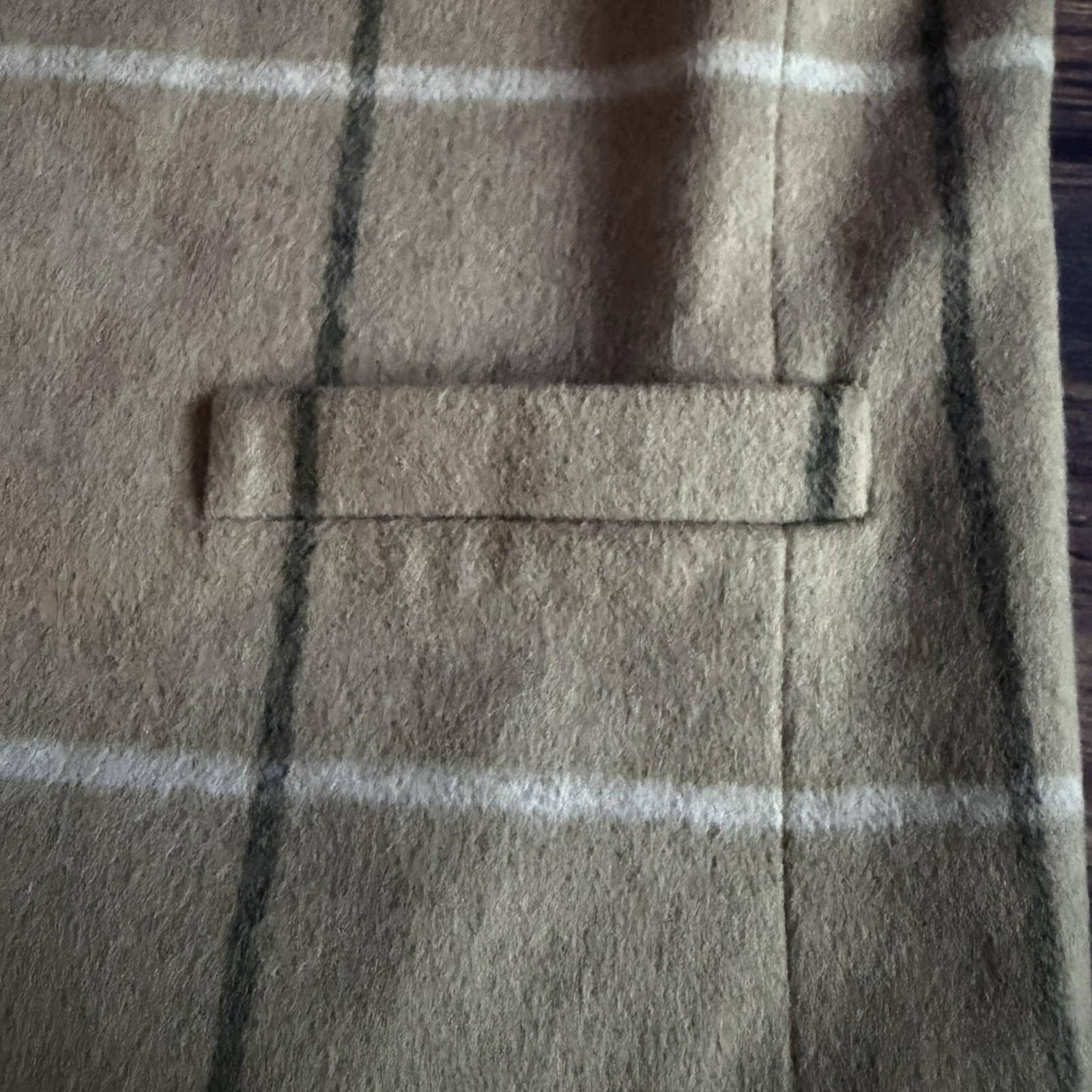 Zara Basic Beige Striped Snap Button up Wool Blen… - image 4