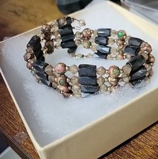 Wholesale 8X Multicolor Cloisonne Hematite Magnetic Bracelet for Women Long 29"