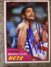 Topps 1981-82 Maurice Lucas #79E New Jersey Nets Autographed Signed Card