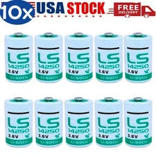 ◉ US STOCK!!! 10X LS14250 1/2 AA 3.6v Lithium Battery 1200mAh, LS 14250