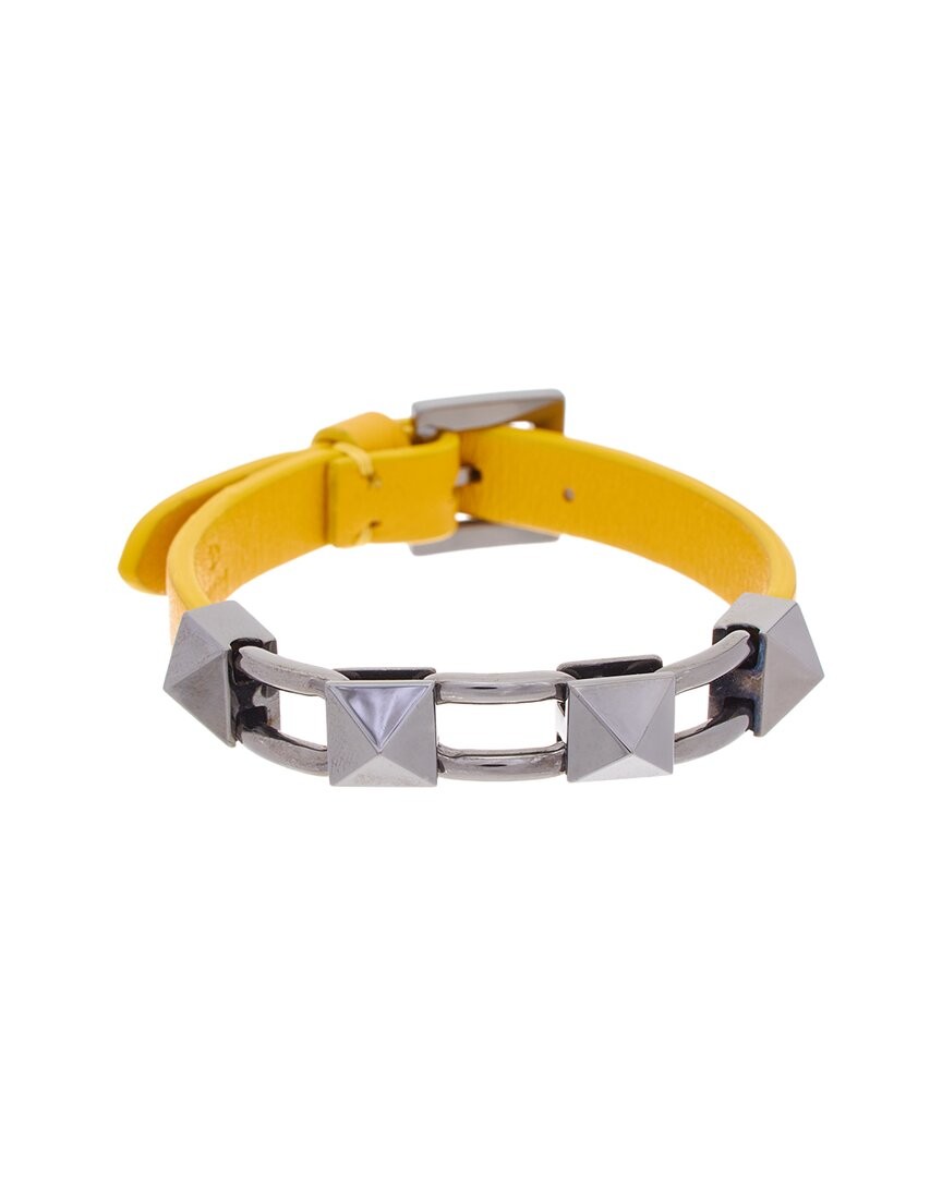 Кожаный браслет Valentino Rockstud Мужской желтый Uni 38290₽