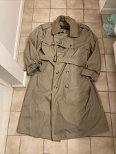 Brooks Brothers Trench Coat Plaid Water Resistant 100% Wool Liner USA Made