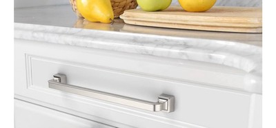 Amerdeco 10 Pack Brushed Satin Nickel Cabinet Handles - 7.5  Hole Centers 192mm