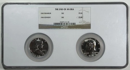 The End Of An Era Half Dollar Set! NGC PF69 Franklin Half And Kennedy See Desc!