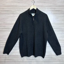 Wills Men’s Cashmere Quarter Zip Sweater Size XL Dark Charcoal Gray