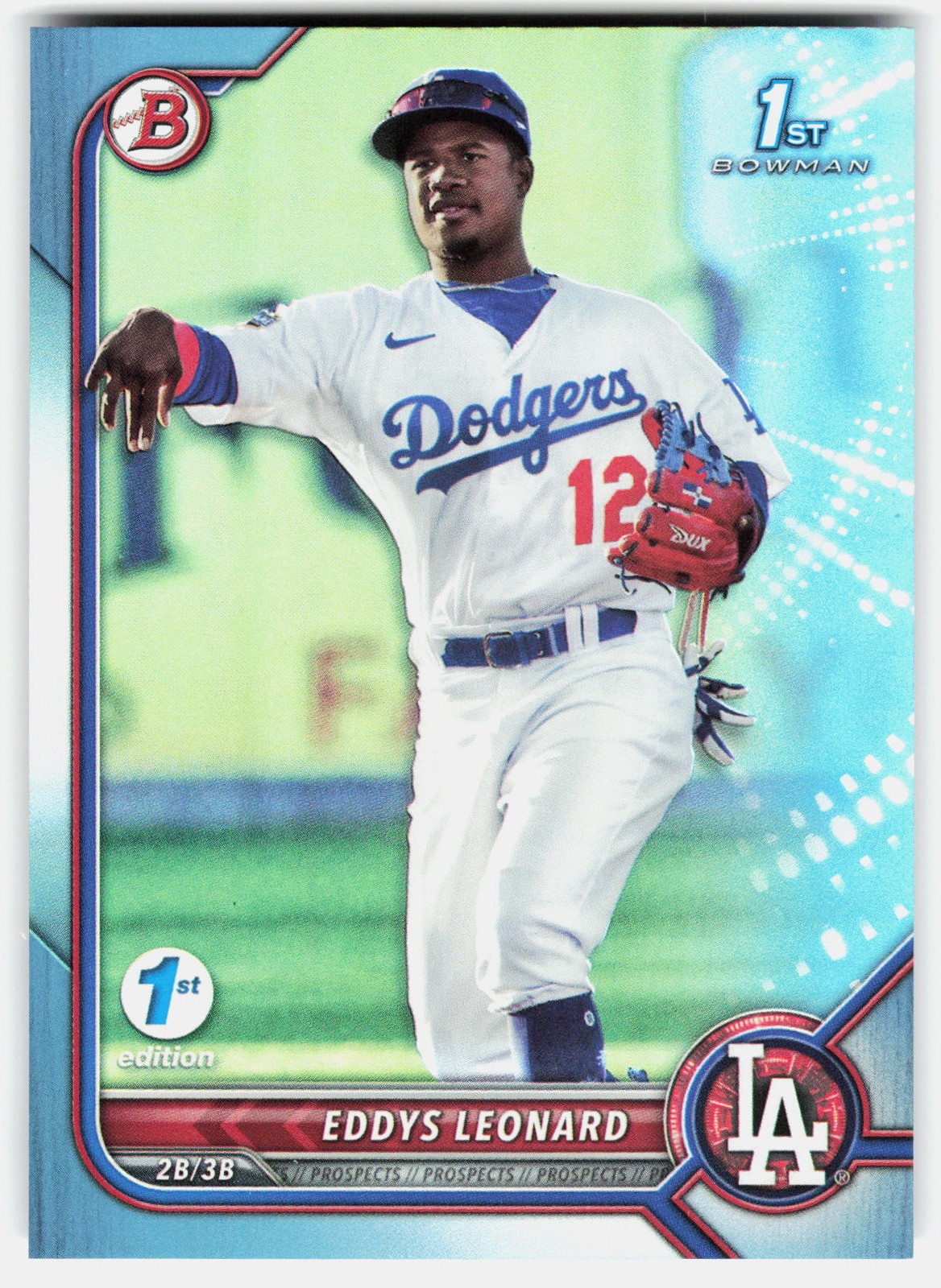 2022 Bowman 1st Edition Sky Blue Foil Eddys Leonard #BPPF-57 Los Angeles Dodgers