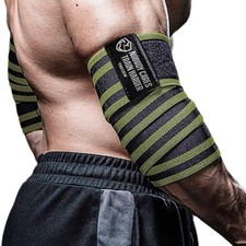 Elbow Wraps for Weightlifting 1 One Size, 47" elbow wraps Amy Green Black 