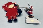 VTG 5 Christmas Ornament : 2 Santa’s, Barbie, Bear/Bunny, Blue & Red Birds/Cello — photo 3