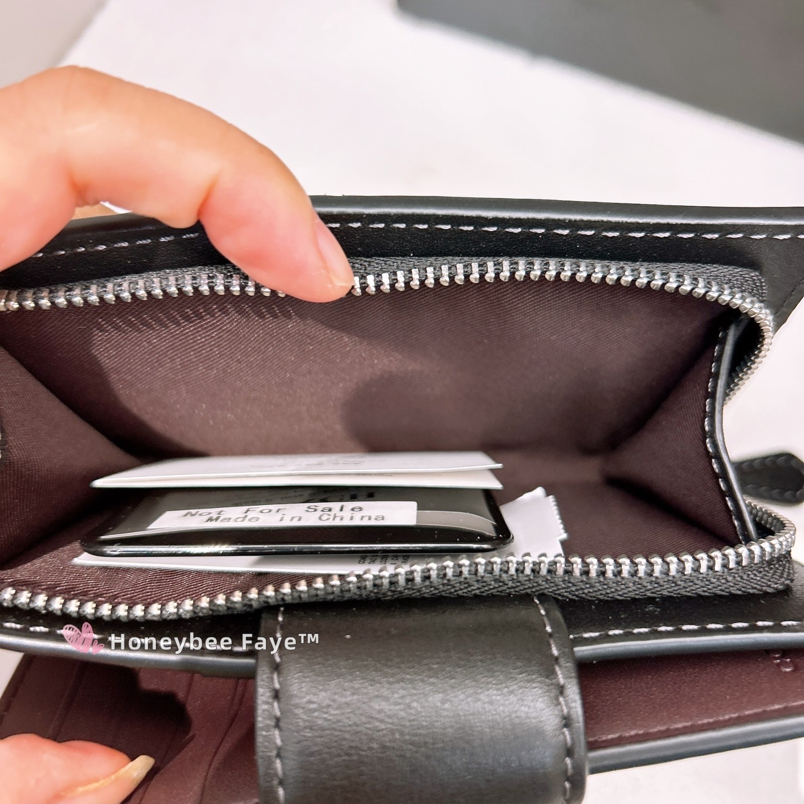 NWT Coach Medium Corner Zip Wallet with Butterfly Print CCL65 Silver/Black