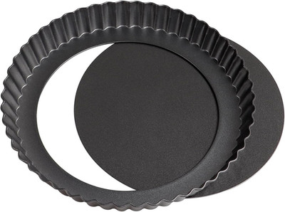 22cm×3cm Pie Tins for Baking, Round Quiche Dish, Non-Stick Pie Tin, Wavy Edge Qu