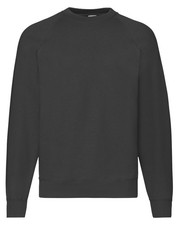 Fruit of the Loom Men CLASSIC THICK SWEATSHIRT Pullover Raglan Plain Sweat Top