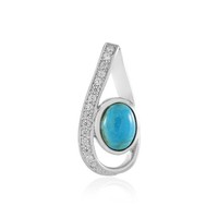 Cavill TüRkis AnhäNger 0,98Ct Oval 925 Silber Platin Zirkonia Damen
