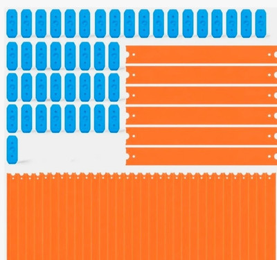 Replacement Toy Car Track PKG3 ABC, Orange Pieces & Blue Connectors 1:64
