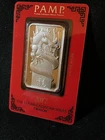 1 oz .999 Silver Bar, PAMP Suisse Lunar Series: 2012 Dragon / Assay / spots