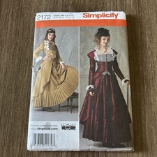 Simplicity 2172 Victorian Coat Bustier Skirt Pattern Steampunk Sz 6 8 10 12 UC