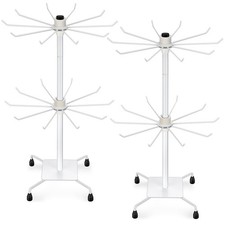 2 Pcs Rotating Display Stand Jewelry Display Rack with Hooks Metal Earrings S...