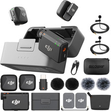 Mic Mini 2 TX 1 RX Charging Case Wireless Lavalier Microphone, Ultralight,