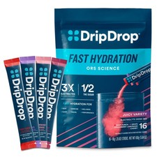 DripDrop Hydration Packets - Juicy Variety Pack - Single Serve Electrolytes Powd
