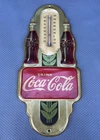 Rare Vintage 1941 Coca-Cola Advertising Thermometer Tin Sign - Double Bottle