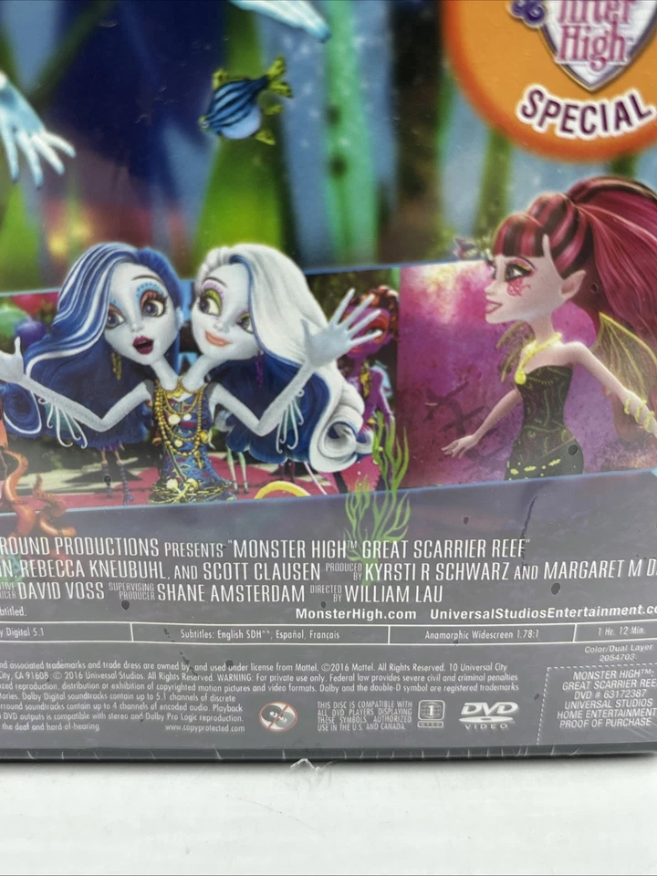 Monster High: Great Scarrier Reef DVD New *Factory Sealed* Widescreen Foto 4 de 4