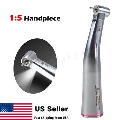 NSK Style Dental Electric Handpiece 1:5 Contra Angle Fiber Optic High Speed AS
