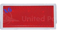 (X6) Rectangular Quick Mount Reflector With Chrome Bezel - Red